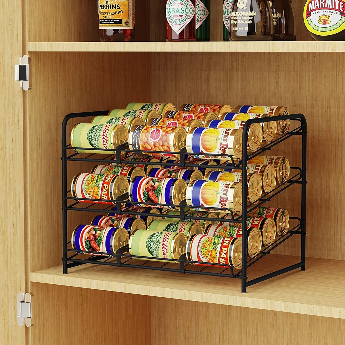 3 Tier Stackable Can Rack Organizer Can Storage Soda Cola Holder Kitchen Cabinet