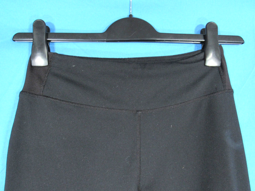 KYODAN Pull-On BLACK Ribbed Hem ATHLETIC YOGA 20" Inseam CROPPED LEGGINGS Sz M - Picture 2 of 4