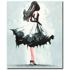 Quadro acrilico originale quadro donna astratto pittura arte moderno abito DIPINTO A MANO