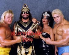 GREG VALENTINE-RANDY SAVAGE-SHERRI MARTEL & BRAVO WRESTLER 8X10 WRESTLING PHOTO 