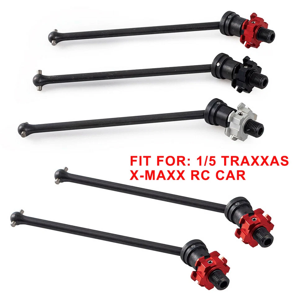 2PCS Front Rear Steel Heavy Duty Driveshafts Stub Axle For Traxxas 1/5 8s X-Maxx - Image 3 of 4
