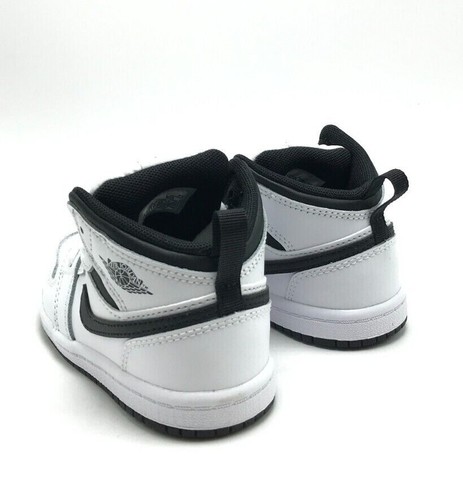 *NEW* TODDLERS BABY NIKE AIR JORDAN 1 MID (TD) WHITE/BLACK (DQ8425 132) 👍 - Picture 6 of 7