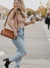 Brand New Vegan Leather Brown Crossbody Purse 