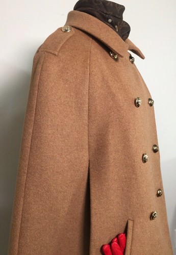 Wool Blend Fashionable Camel Cape. Size M