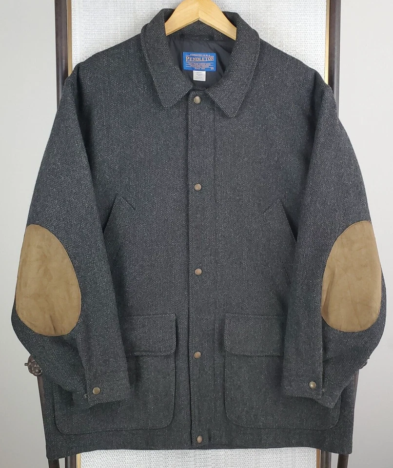 Chaqueta de campo de colección Pendleton talla mediana 100 % lana virgen hecha en EE. UU. espiga para hombre Foto 3 de 4