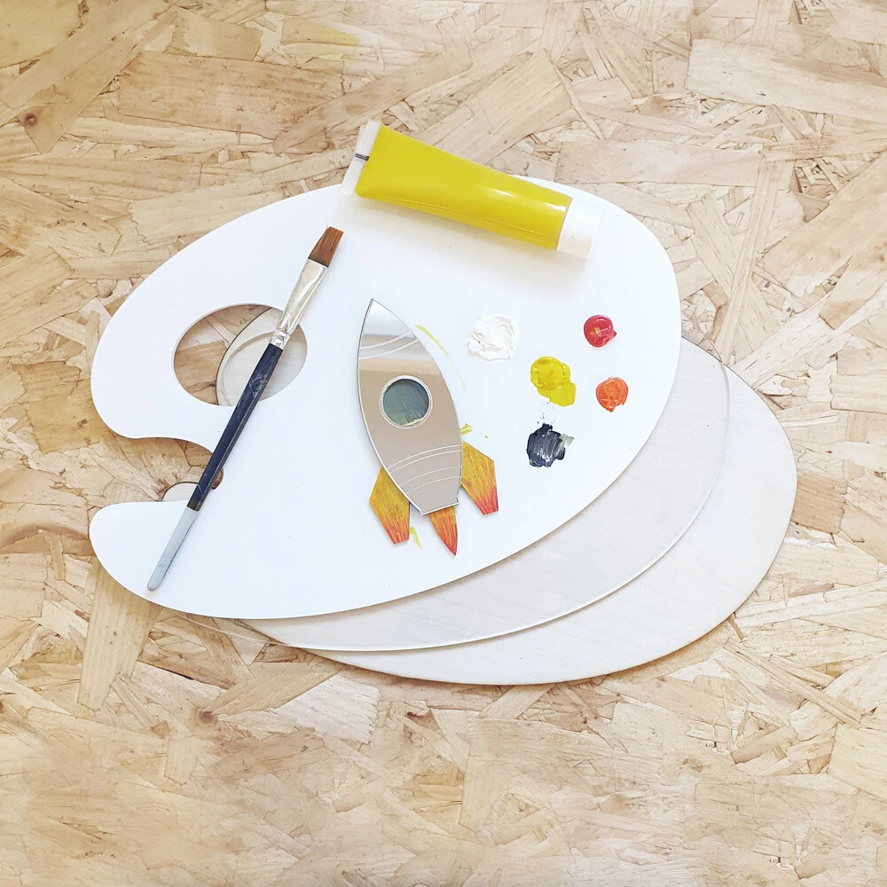 Artist Painting Palette Oval Blank Craft Paint Board With Hole 30cm Wood  Acrylic