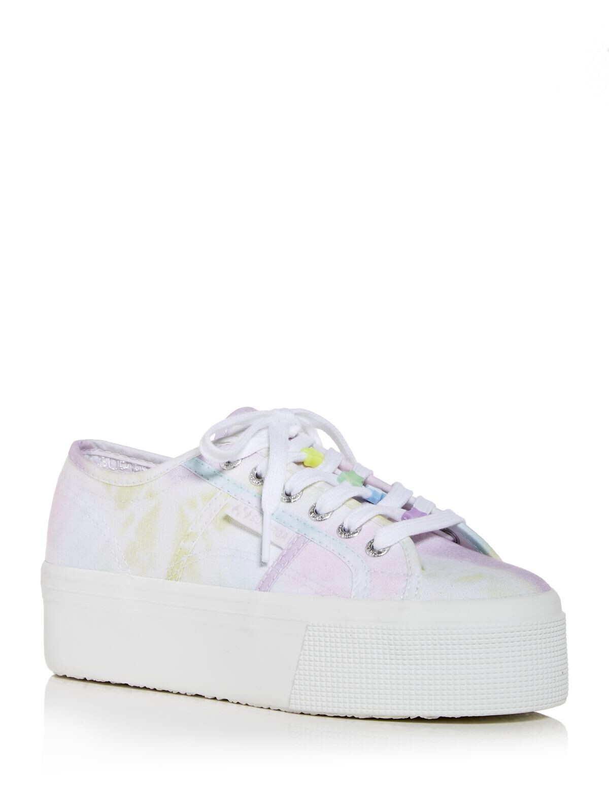 SUPERGA Женские белые кроссовки Comfort Bead с круглым носком и шнуровкой на платформе 37 7890₽