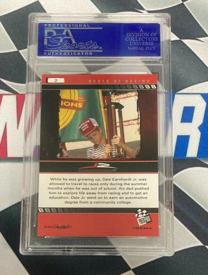 DALE EARNHARDT JR & SR 2004 Press Pass Roots Of Racing #2 PSA 9 MINT POP 9 💎   - Image 2 of 3