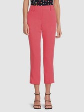 Tommy Hilfiger Women's Pink Solid Flat-Front Slim-Fit Ankle Pants Size 10