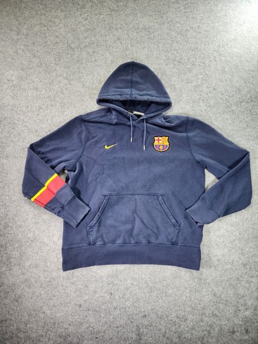 Nike Hoodie Mens XL Blue FBC Barcelona Soccer Football Long Sleeve Pullover