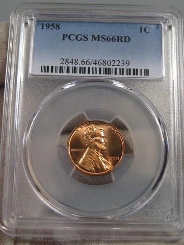 BU RED GEM 1958 Lincoln Wheat Penny PCGS MS66 RD.  #27