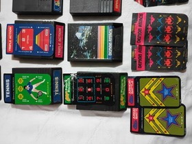 intellivision game lot W/Console Instructions And Controller Overlays