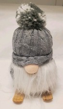 NWT "Christmas is Forever" Gnome on a Shelf, LED light-up nose, Gray/White Plaid