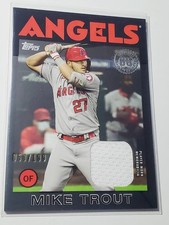 Mike Trout 2021 Topps 1986 Retro 35th Anniversary 50/199 Game Worn Jersey Relic