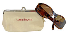 Vintage Laura Biagiotti Cream Eyeglasses Sunglasses Case Plus LB Sunglasses