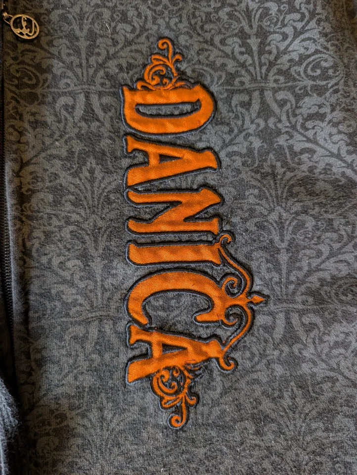 Jaqueta com capuz Y2k Grungue Danica Patrick M Chase autêntica zíper completo AOP - Imagem 2 de 4