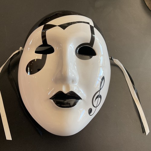 Vtg Shafford 1985 Mardi Gras Mask Black And White 8” x 6”. - Picture 1 of 4