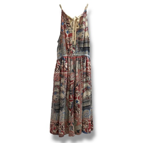 Anthropologie Floreat Women's XS Castle Lake Dress Peach Paisley Silk Nautical - Picture 3 of 8