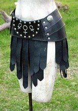 Medieval Viking Knight waist Armor Leather black skirt look armor SCA