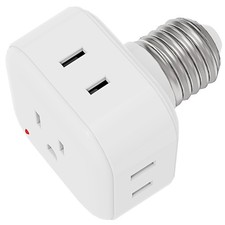 E26 4 Prong Design Light Bulb Socket Adapter for Bedroom, Hallway or Bathroom