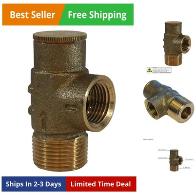 #ad MFG PRVNL75100 3 4quot; Lead Free Brass Pressure Relief Valve 100 PSI Cold Water... $32.85