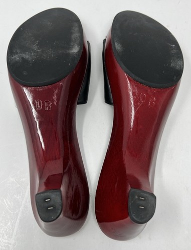 De Colección Isaac Mizrahi Retro Negro/Rojo/Blanco Bloque de Color Sin Cordones Tacón de Madera Talla 10 - Imagen 7 de 8