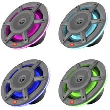 JBL 8" 500 Watt Max Power 3-Way Multicolor RGB LED Gray Boat Speakers Qty 4 