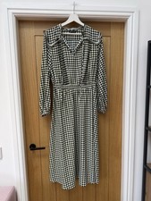 Marks & Spencer Midi Dress – Houndstooth Print - Tie Neck – M&S - Size 14