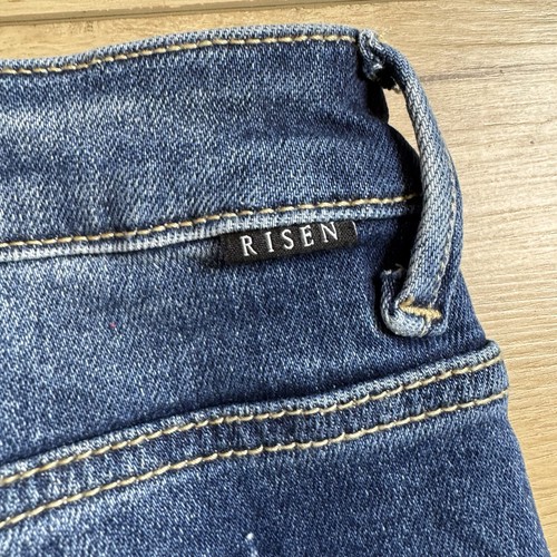 Risen Jeans Straight Leg Blue Denim Größe 9/29 Distressed High Rise Whiskered - Bild 13 von 16