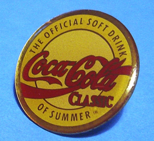 COCA COLA CLASSIC - COKE  THE OFFICIAL SOFT DRINK OF SUMMER - VINTAGE LAPEL PIN