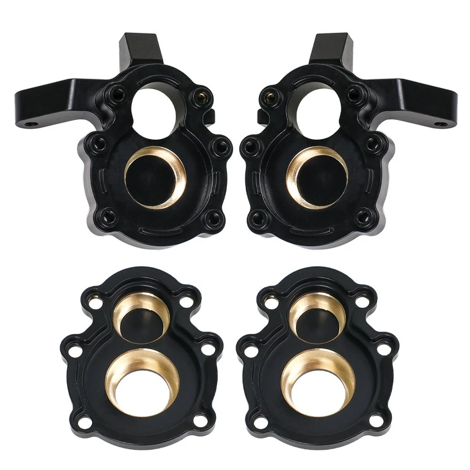 Messing Schwarz Gold Frontlenkungsbecher Hochfest für FMS 1/10 FCX10 K5 RC Auto - Bild 3 von 4