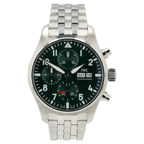 IWC Pilot Chronograph Green Dial Stainless Steel 41mm Automatic Men’s IW388104