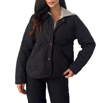 Damen Kapuze (abnehmbar) Lagenlook Druckknöpfe Reissverschluss Jacke 5919