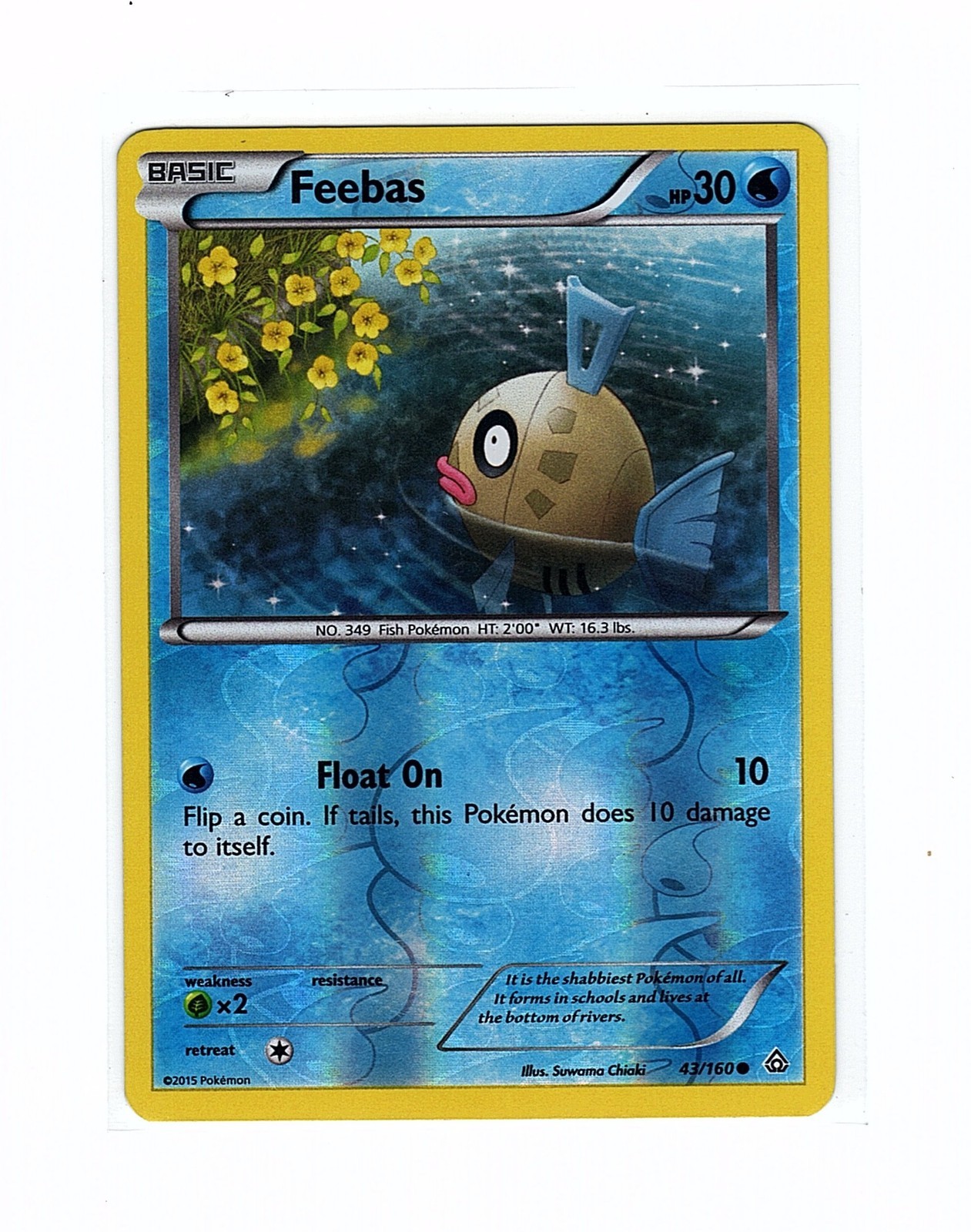 Feebas 43/160 XY - Primal Clash Reverse Holo - Pokemon Card LP