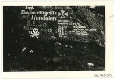 Orig. Foto Denkmal Grab englische Luftangriff Hundalen in NARVIK Norwegen 1940
