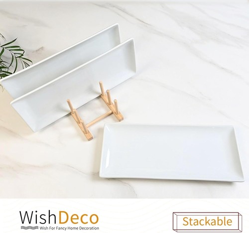 Ceramic Platters Set of 3, White 35cm, Party Trays - Picture 7 of 9