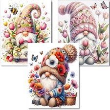 Diamond Painting Kits for Adults,3 Pack Flower Dwarf Diamond Art for Beginners..