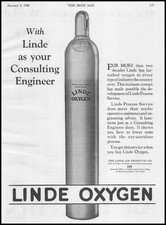 1930 Linde Air Products Co. New York Lind Process Oxygen Tanks Vintage Print Ad