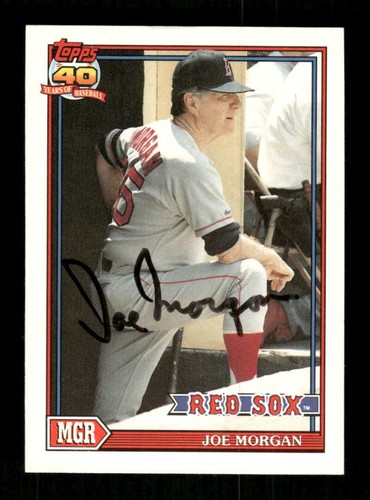 1991 Topps UV Glow back 21 Joe Morgan autografo firmato versione rara MZ BXC - Foto 1 di 2