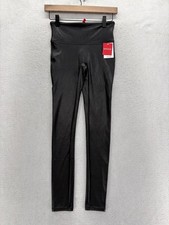 Spanx Faux Leather Leggings Womens S Black High Rise Ankle Shaping Skinny NWT