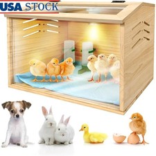 Chick Brooder Box Kit W/ Heating Lamp Feeder Thermometer Small Animals New
