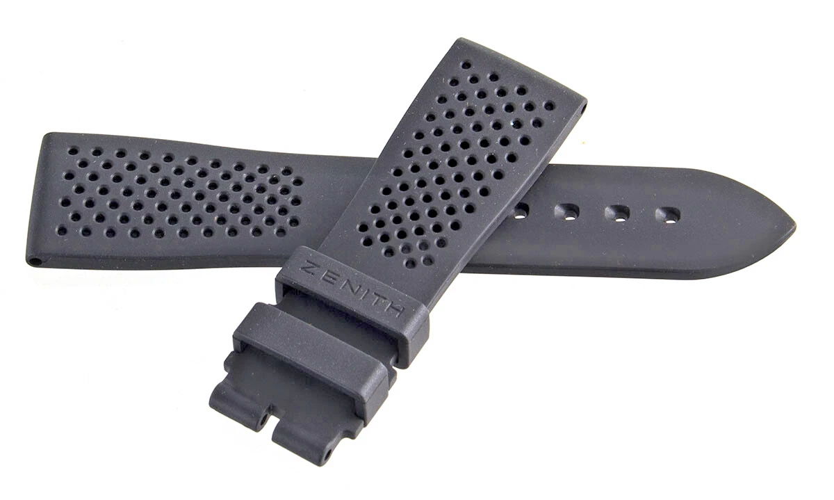 ゼニス 純正アリゲーターベルト 21mm-18mm 黒 Zenith Black Rubber Wristwatch Bands for sale | eBay