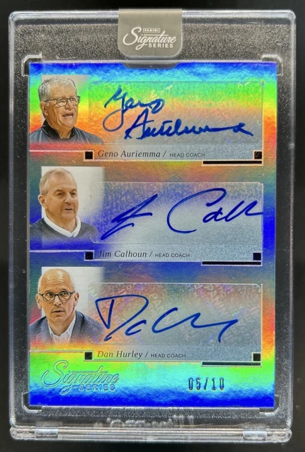 2025-26 Signature Series Jim Calhoun Geno Auriemma Dan Hurley Triple Auto #/10