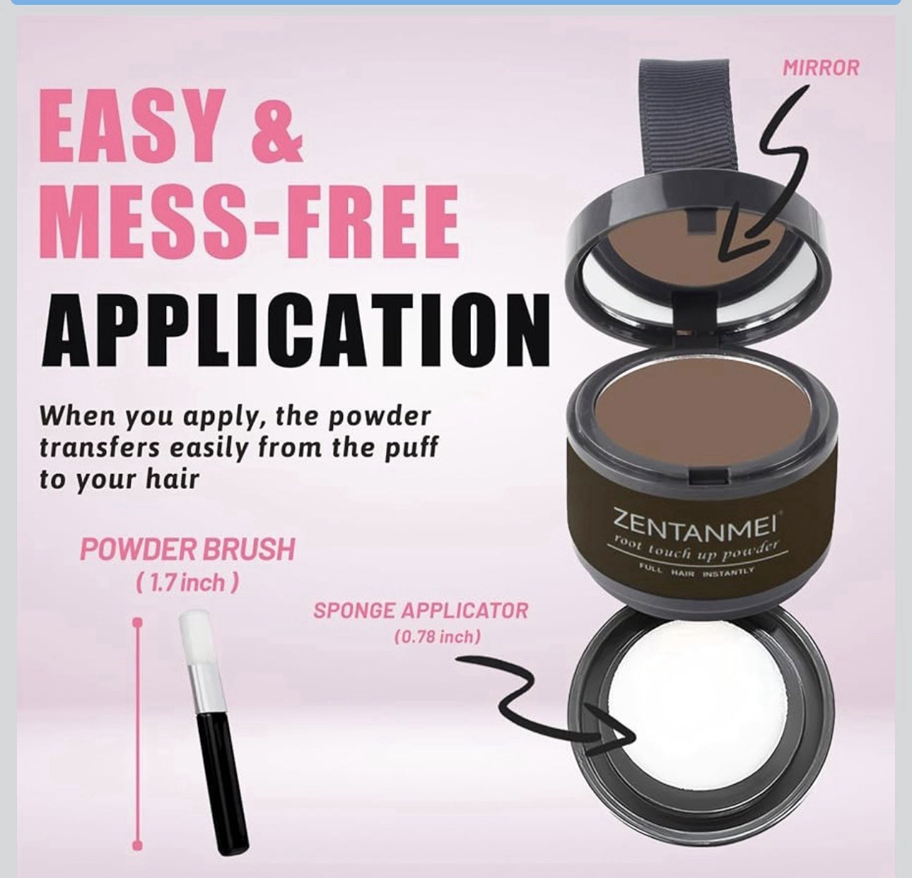 Hairline Powder - Root Touch up & Gray Hair Concealer for Men and Women, Instant