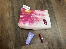 Clinique cosmetic bag Lipstick Facial Cleanser New Tags Make Up Lot Makeup  