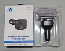 Just Wireless Bluetooth FM Transmitter Type C and USB-A Charging Port Bass