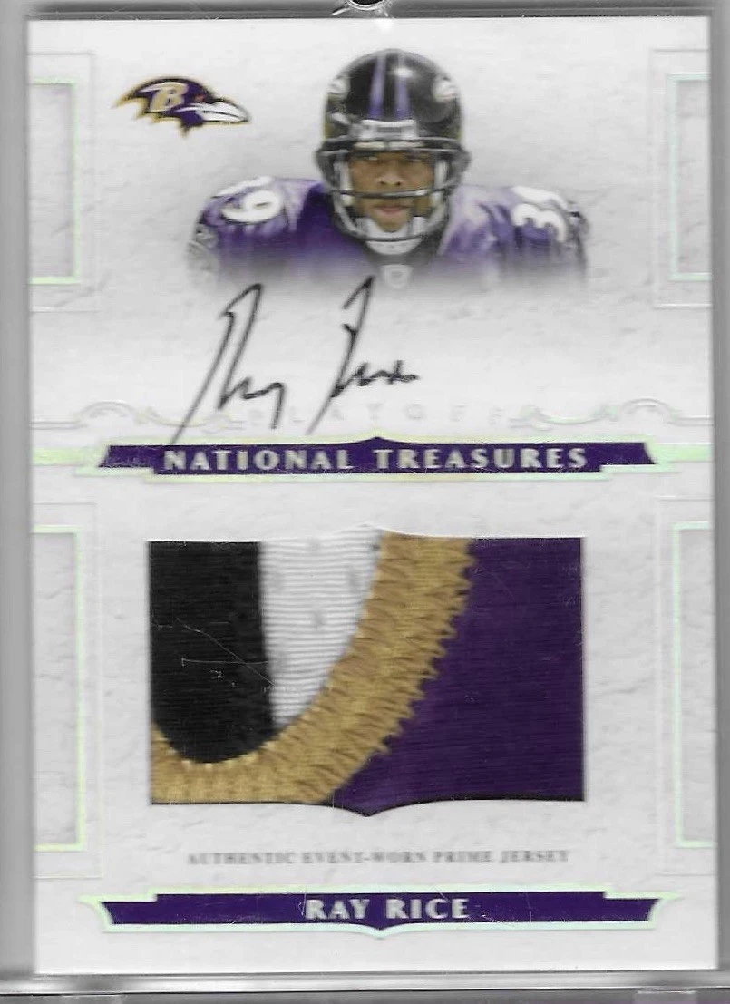 2008 NATIONAL TREASURES RAY RICE  RPA RC AUTOGRAPH 4 COLOR PATCH #107 /99