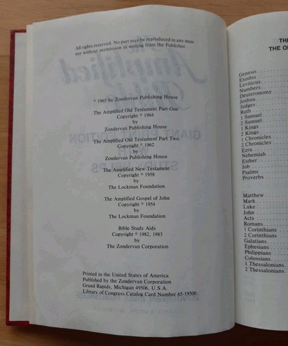 The Amplified Bible Giant Print 1965 Zondervan Publishing / Lockman Foundation - Picture 7 of 18
