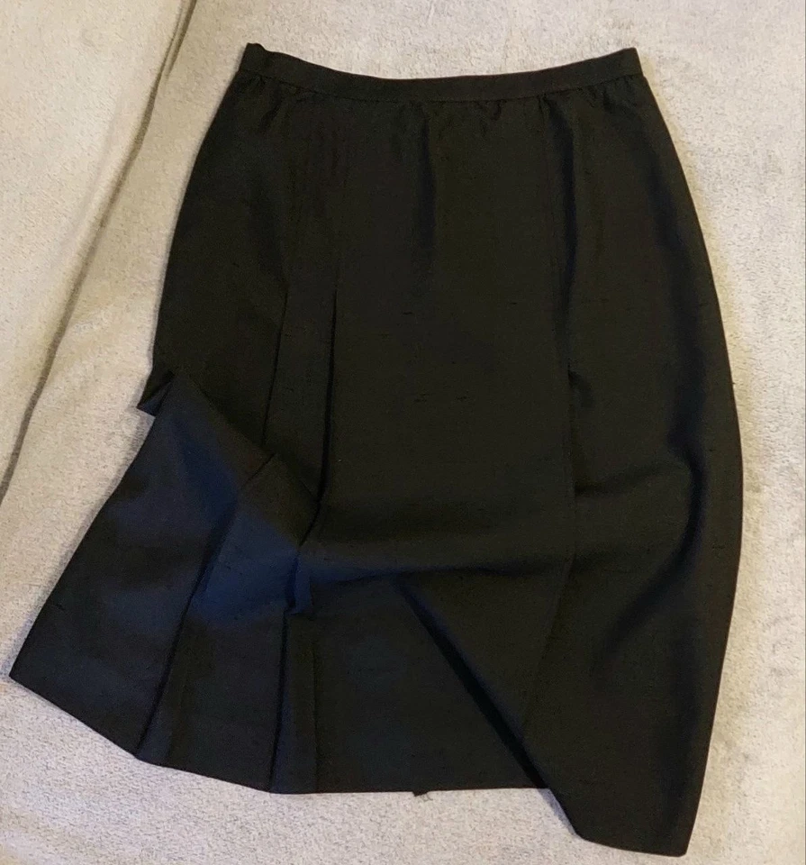 Falda vintage Chanel para mujer - 100 % seda, negra, talla 40 Foto 3 de 4