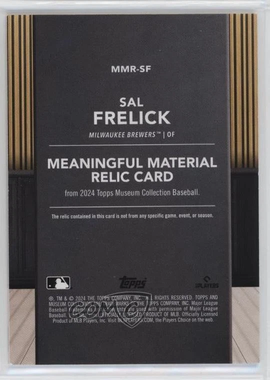 2024 Museum Collection Meaningful Material Relics /99 Sal Frelick Rookie RC - Image 2 of 2